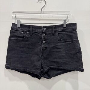 J. Crew Factory Button Front Denim Shorts in Washed Black Size 29